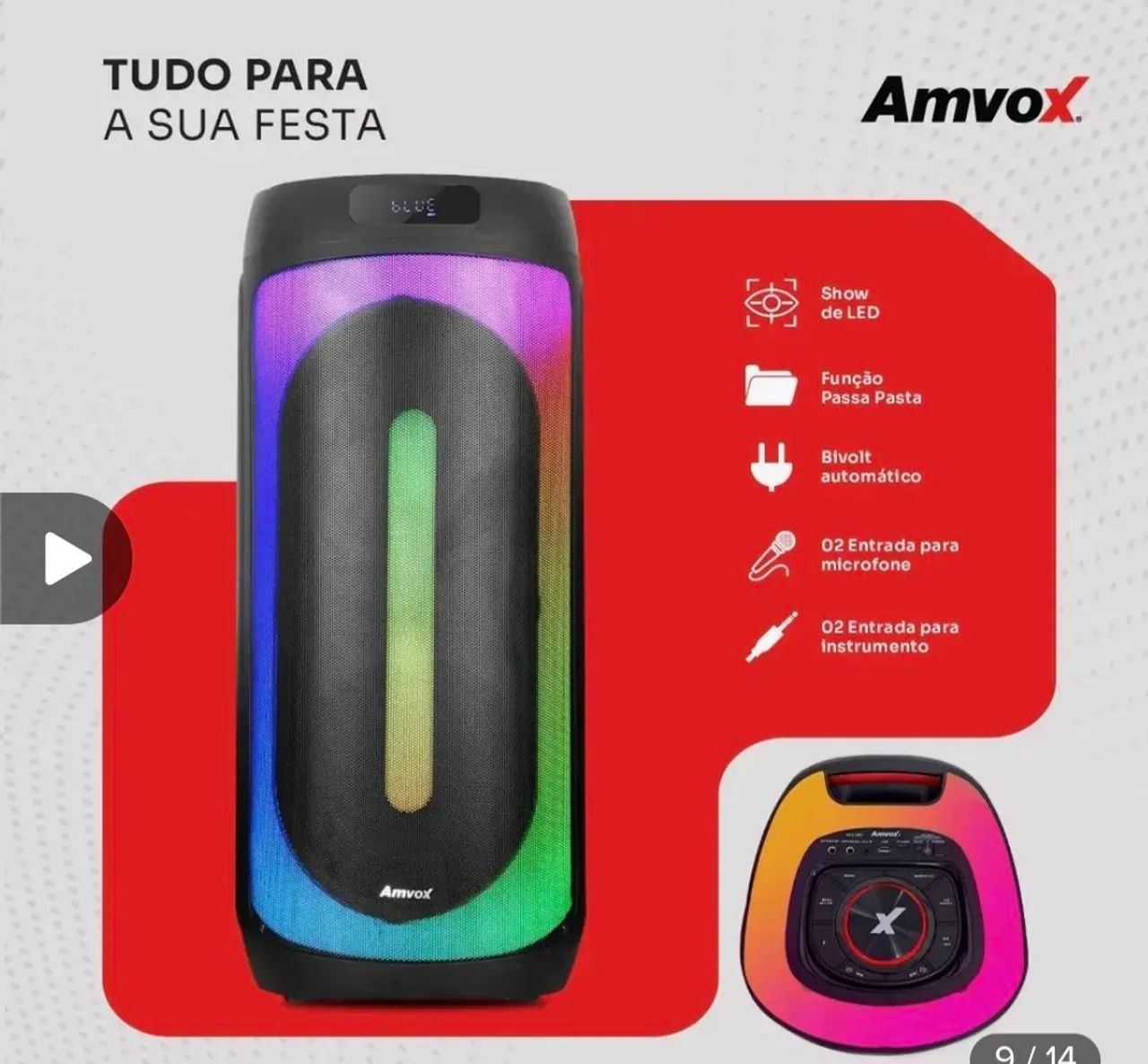 CAIXA AMPLIFICADA NOVA 1600W COM BATETIA INTEGRADA  - Foto 2