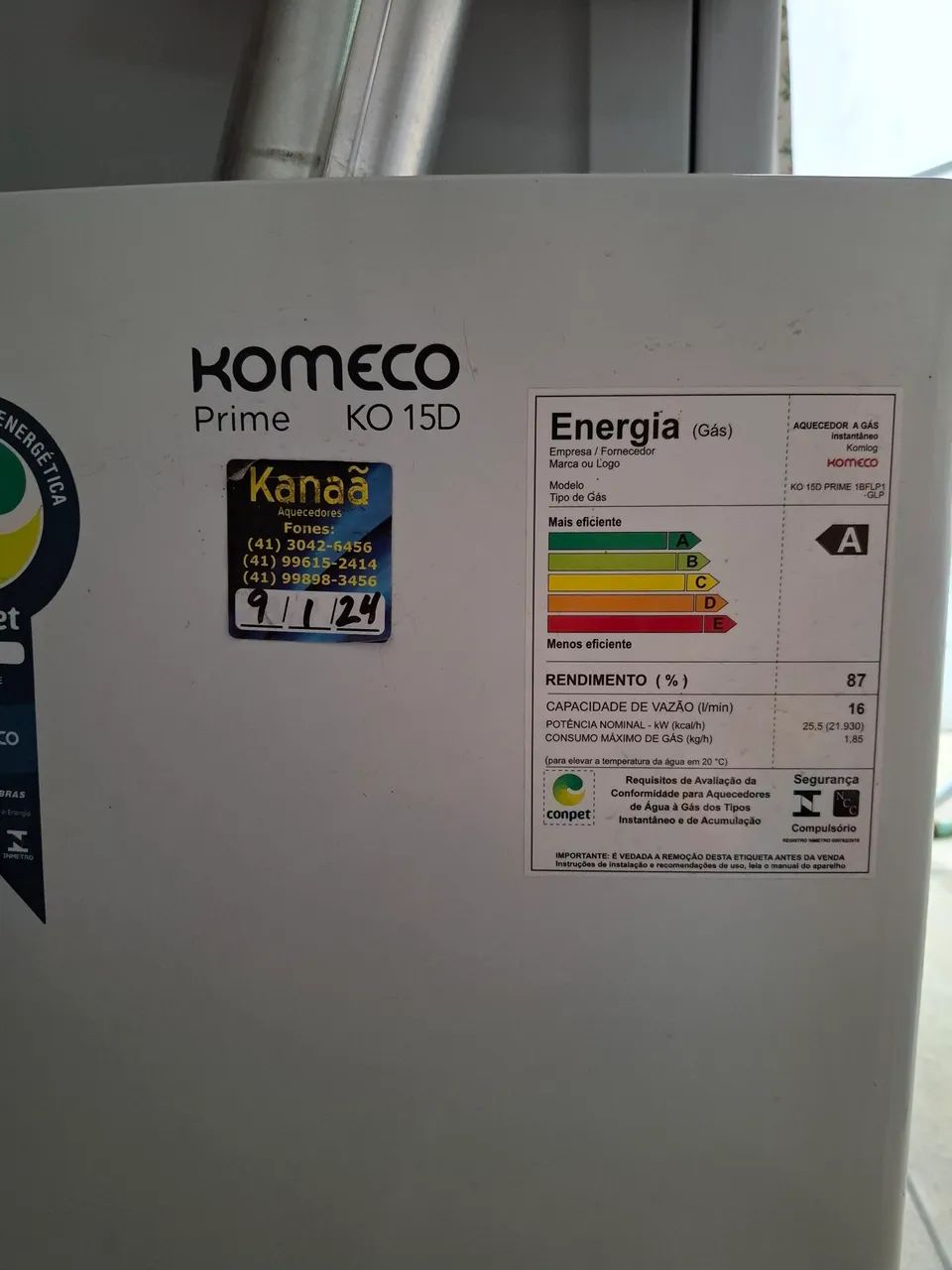 Aquecedor Komeco Prime KO 15D Usado