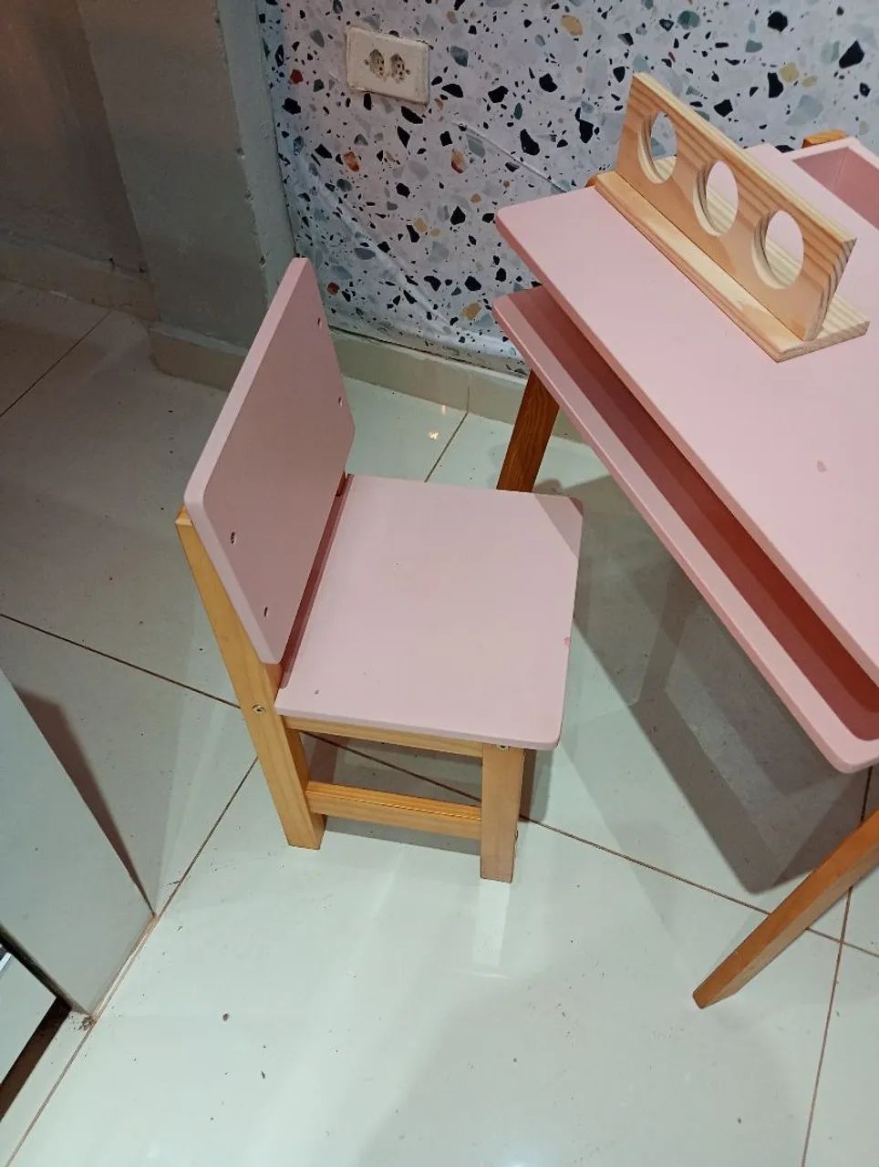 Kit infantil Escrivaninha Rosa Blush  - Foto 5