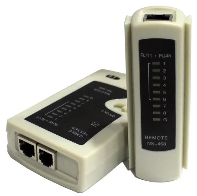 Testador de Continuidade/ Sequência de Cabos RJ11, RJ12 e RJ45