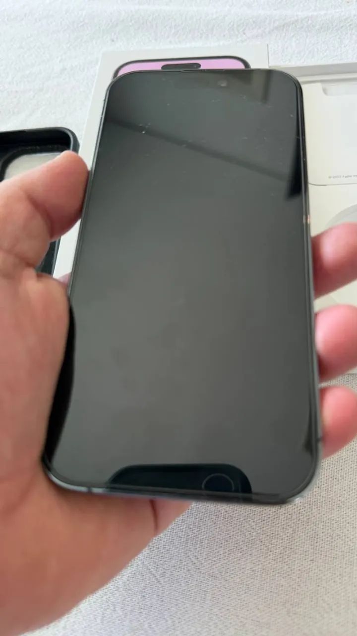 iphone 14 pro 512gb esim roxo na caixa - impecável - Foto 3