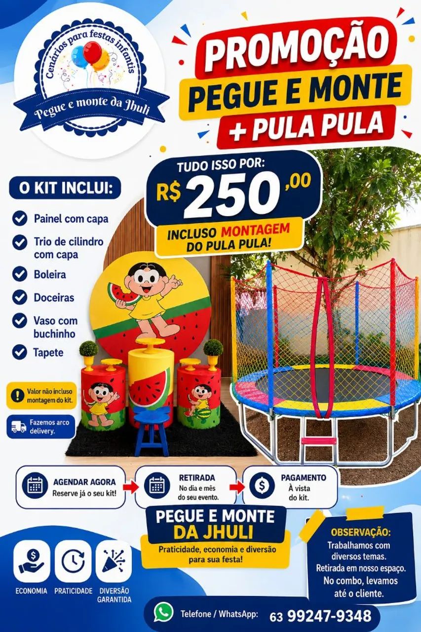 Combo Pula Pula médio + Pegue e Monte
