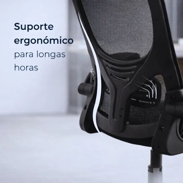 Cadeira Ergonômica de Escritório Giratória Malha Mesh Respirável - Foto 3
