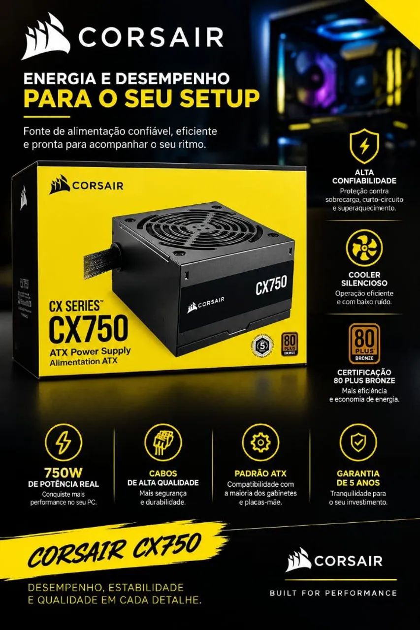 FONTE CORSAIR CX750