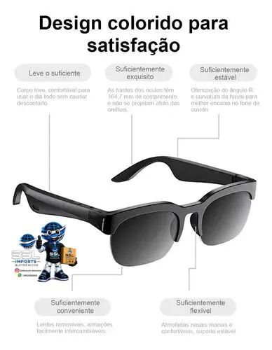 Óculos Inteligente XH89 AI Tradutor em Tempo Real Bluetooth IA Chamadas Android iPhone - Foto 4