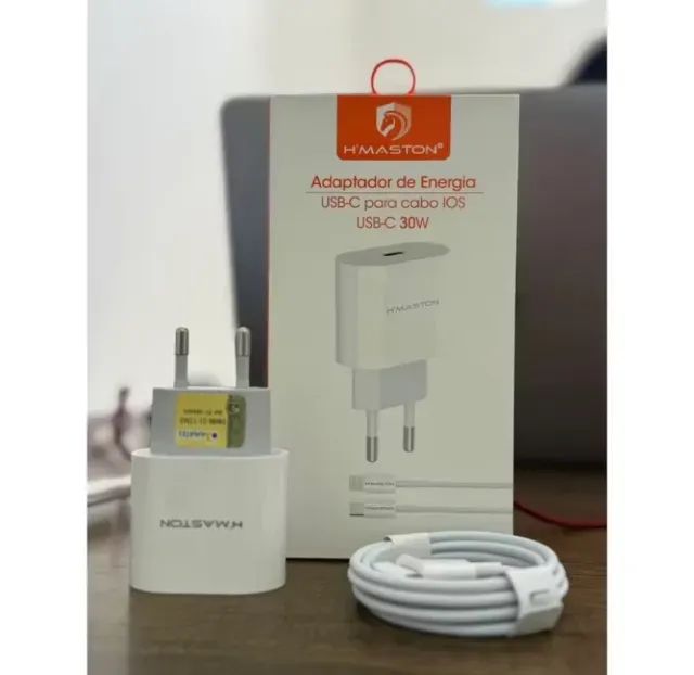 Carregador de iPhone Turbo Completo Hmaston ultra Rápido 30W - Cabo+Fonte - Foto 3