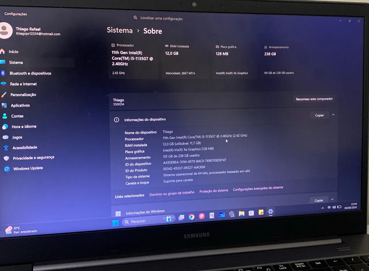 Notebook Samsung book4