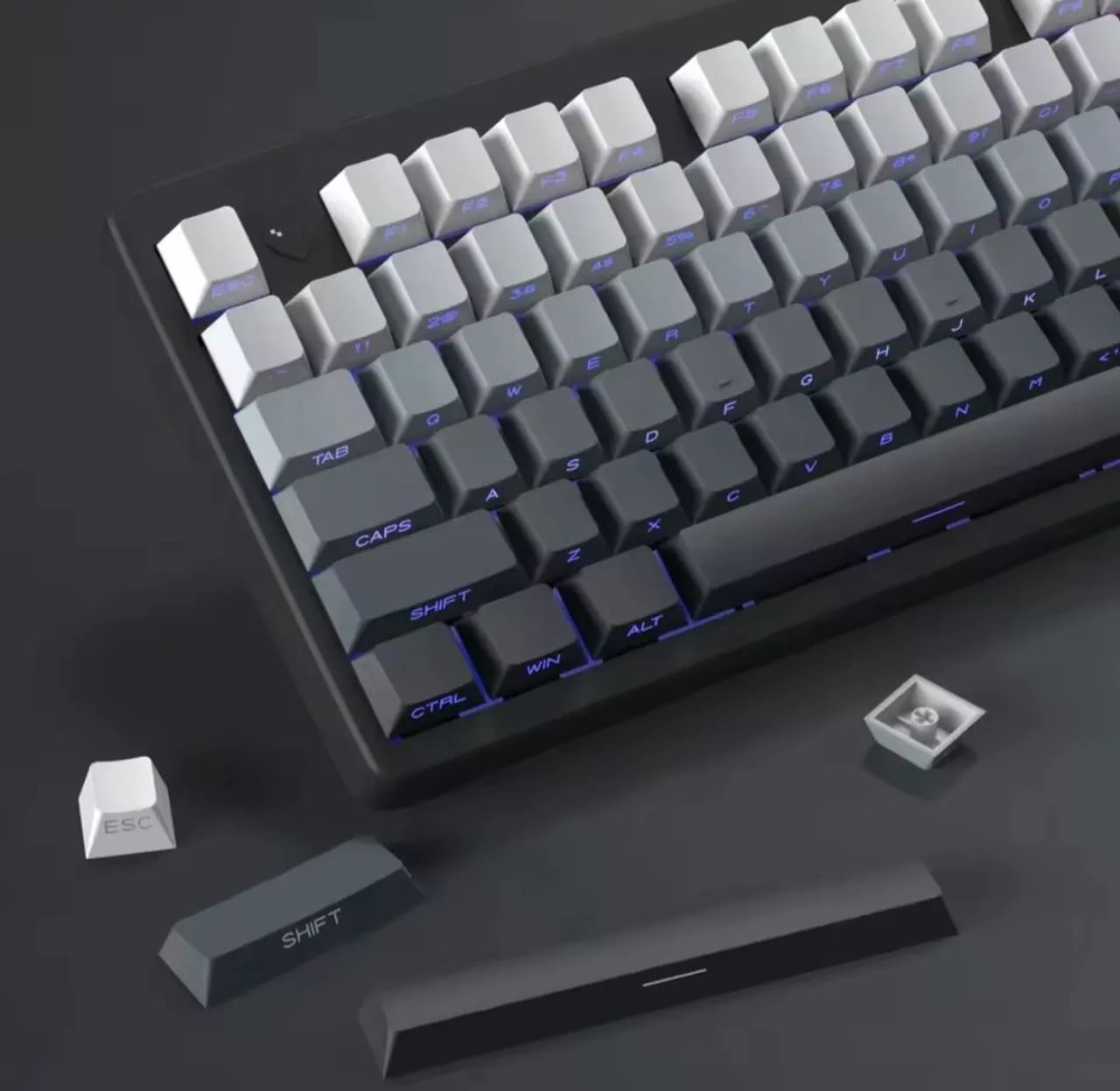 KIT 133 KEYCAPS POLAR DAY GRADIENTE PBT DOUBLE SHOT - Foto 2
