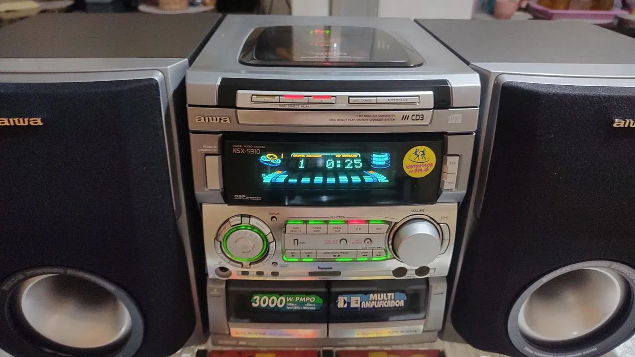 Aparelho de som Mini Micro system aiwa nsx S910 zr f 999 Sony Philips gradiente Panasonic  - Foto 5