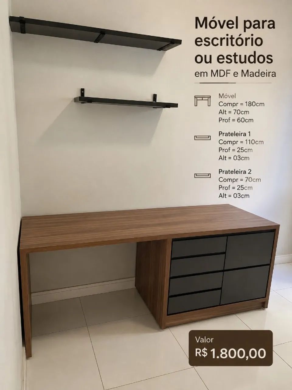 Móvel para escritório ou estudo