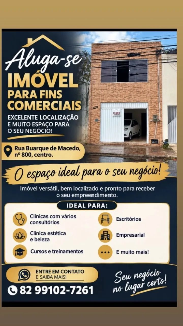 Casa para fins comercial.  