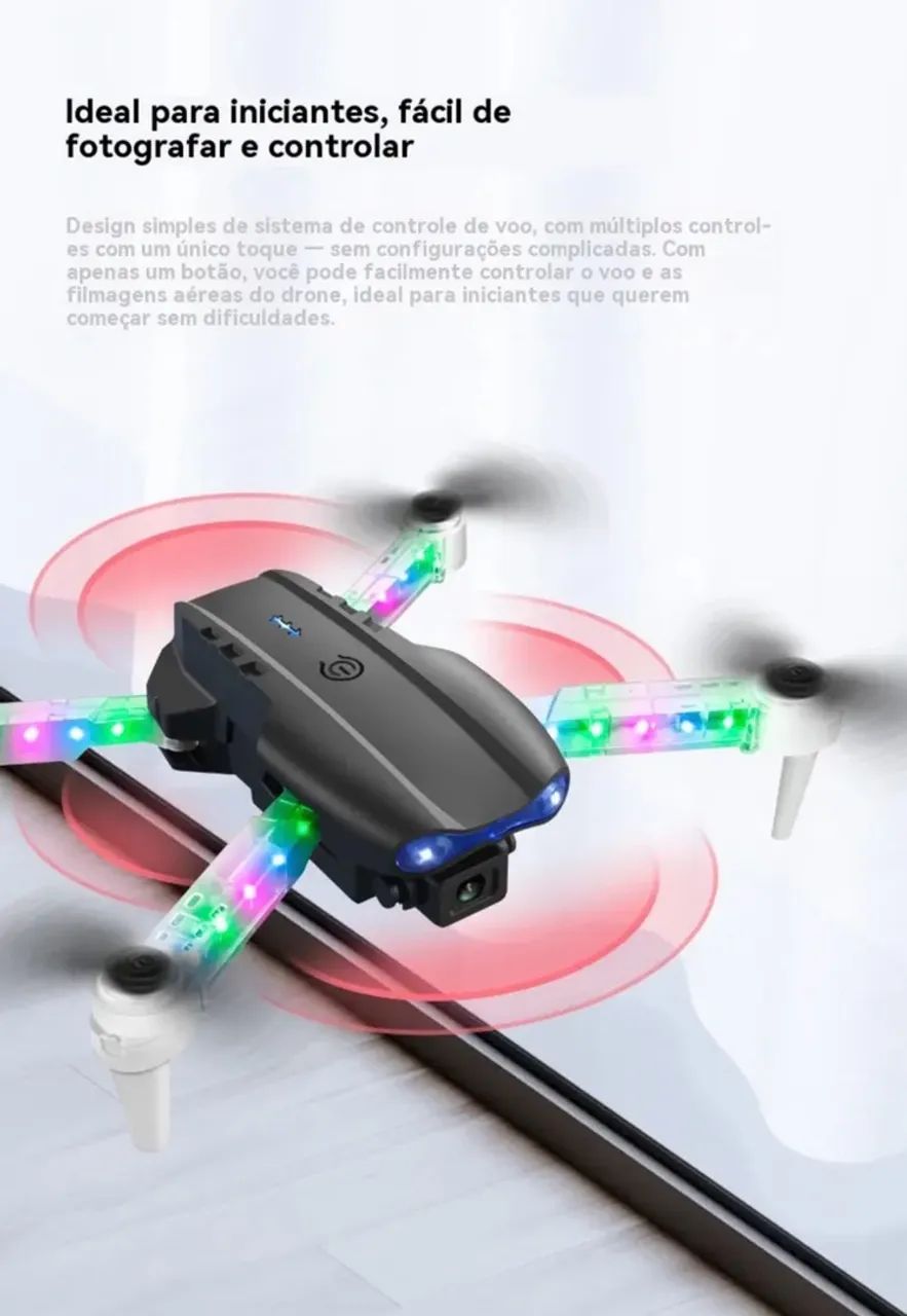 Drone E99d Dobrável Com Câmera E Luzes Led - Foto 4