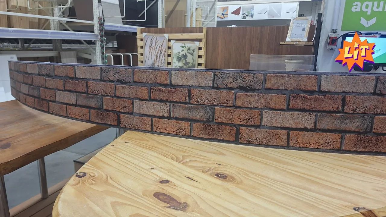 Painel de PVC para Revestimento 4mm Tijolo e madeira rústica 25x270cm Rustic Plasbil  - Foto 2