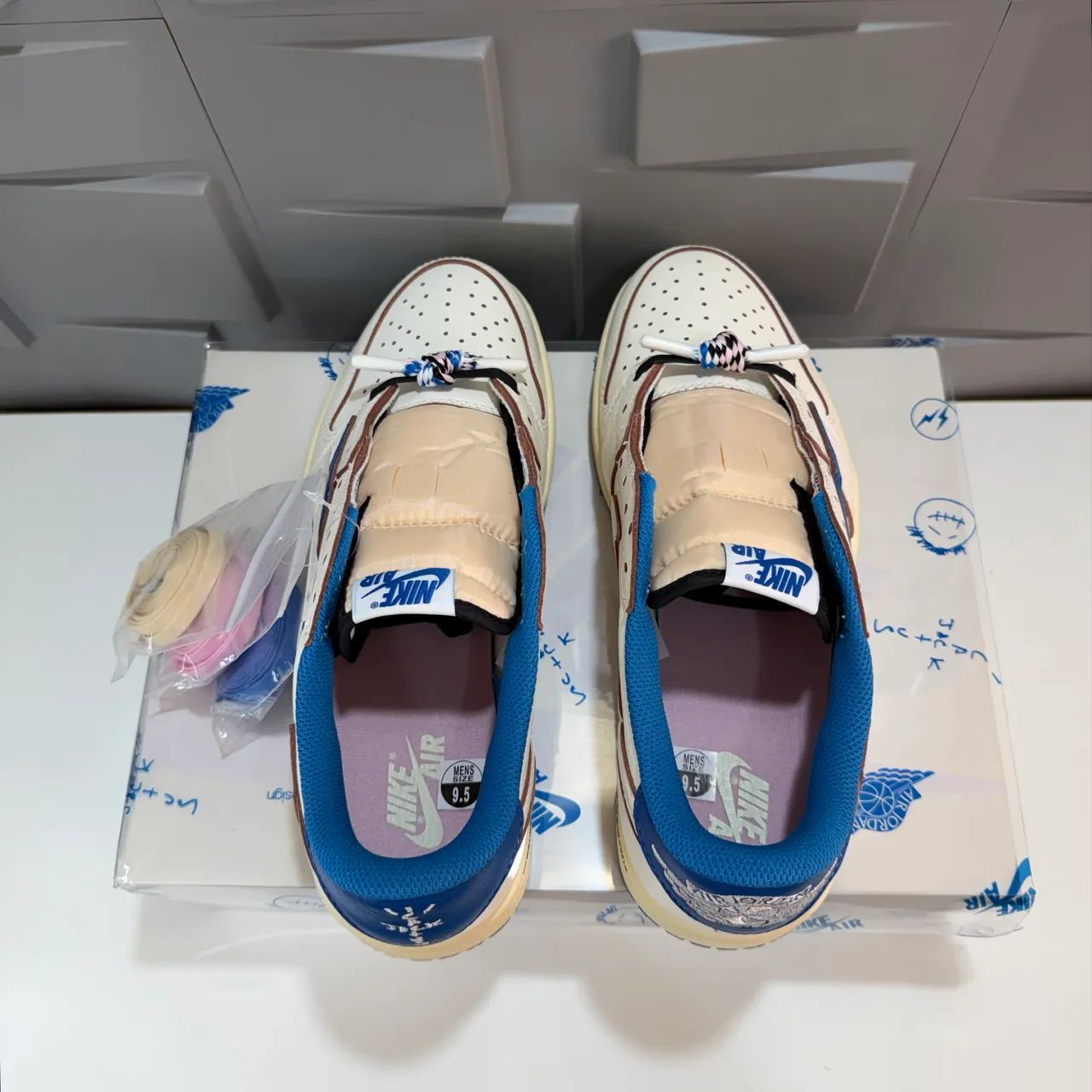 Air Jordan 1 Low Travis Scott Fragment Sail Military Blue 41