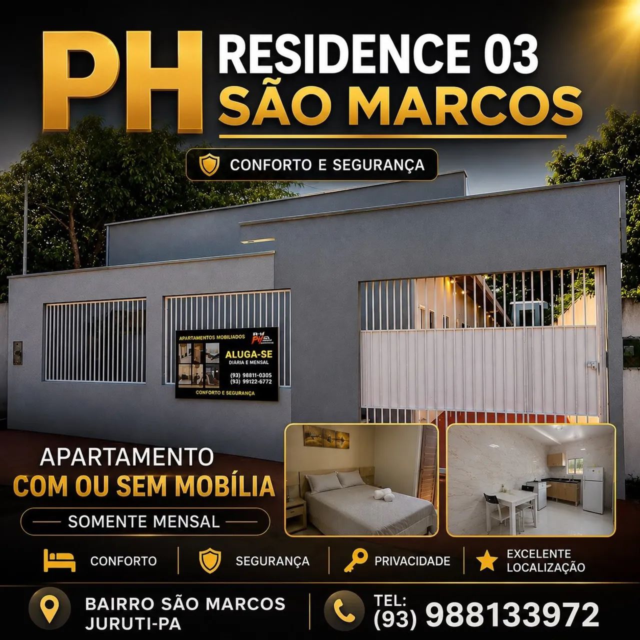 Kitnet, flat com mobília 