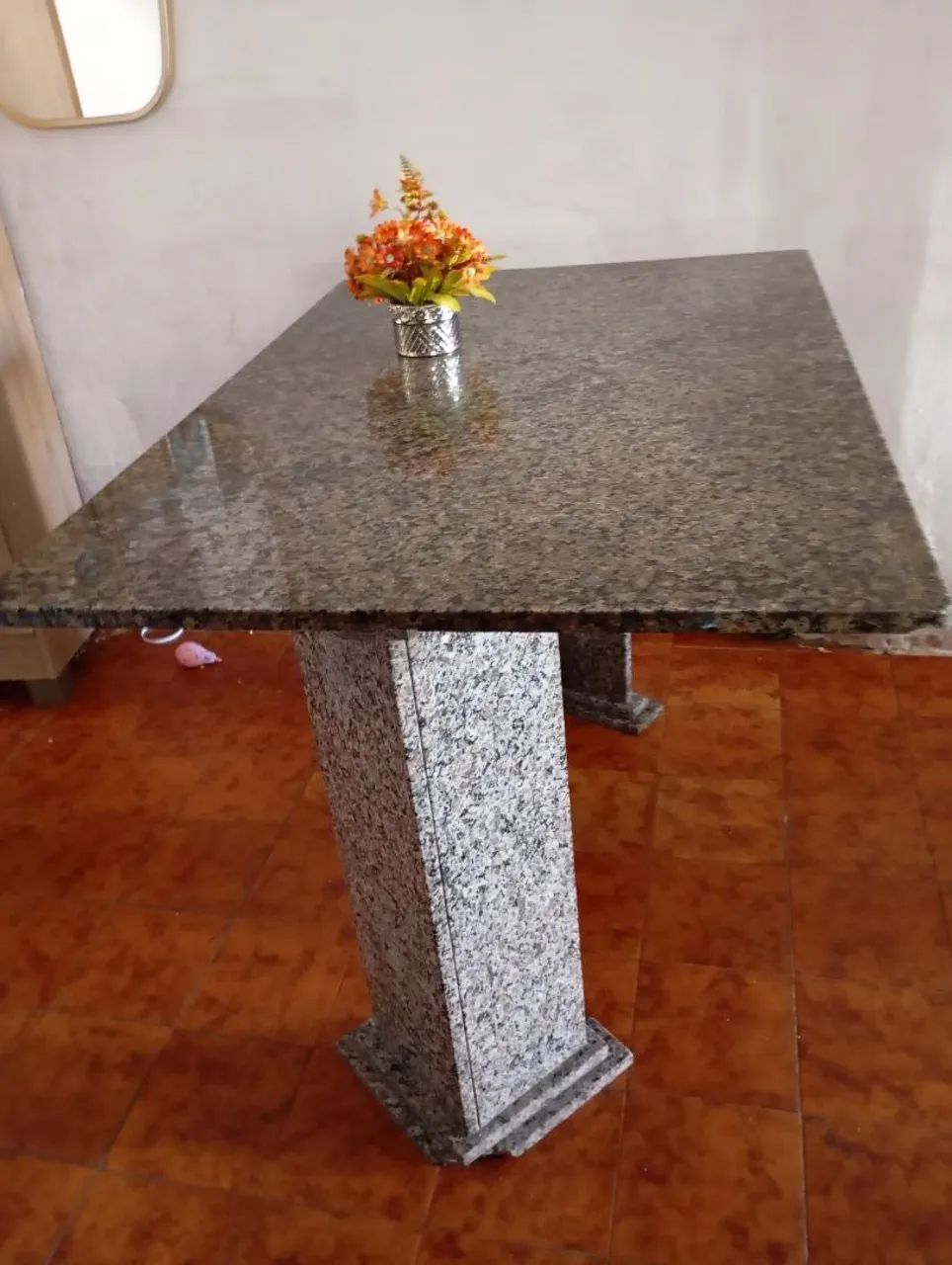 Mesa de jantar de 4 cadeiras, mármore granito. - Foto 4
