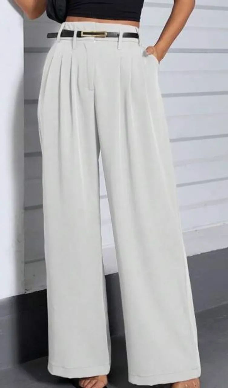 Calça pantalona branca ?G? - Foto 3