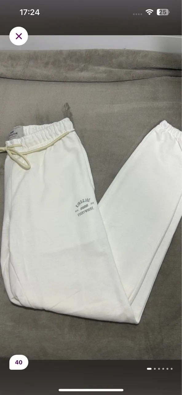 calça de moletom king & joe off-white 40