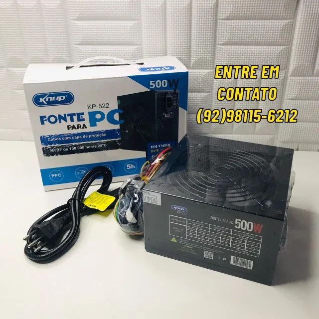 Fonte para PC 500W KNUP - KP-522 - Foto 2