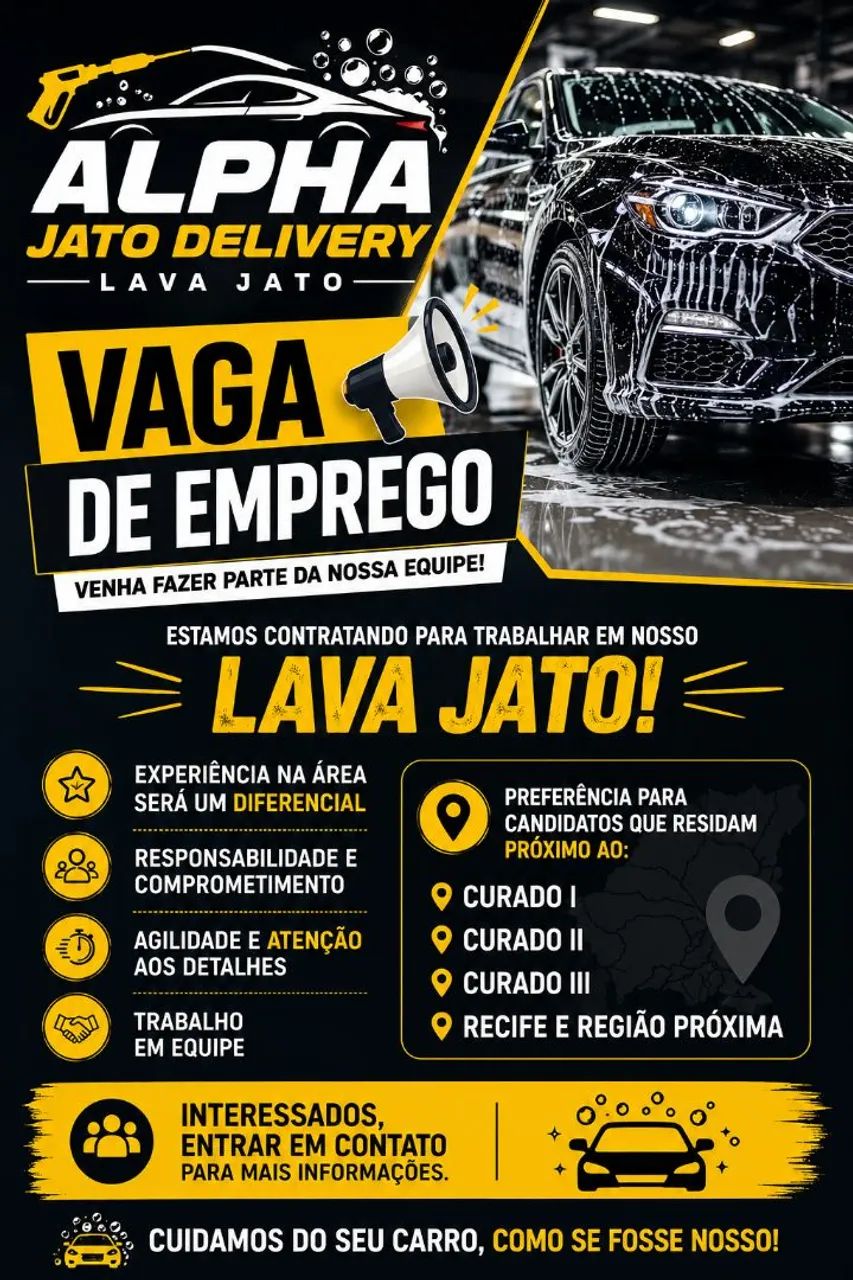 VAGA DE EMPREGO - ALPHA JATO DELIVERY ?