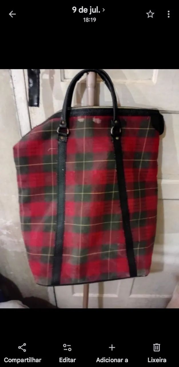 Mala de mão estilo tartan