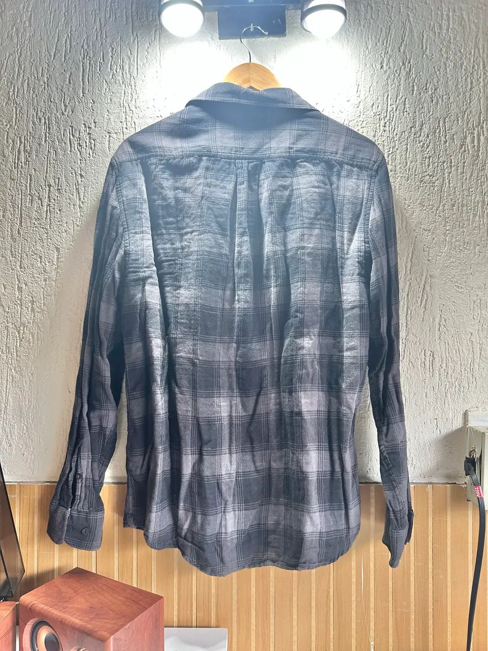 Camiseta Flanelada Quadriculada Cinza M - Foto 2