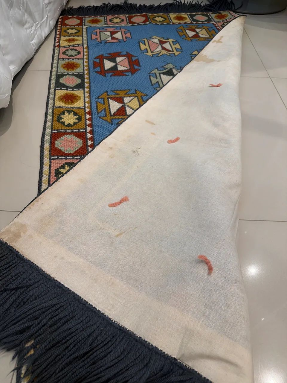Passadeira de Arraiolo Bordada à Mão em Lã - 1,80m x 0,84m - Foto 5