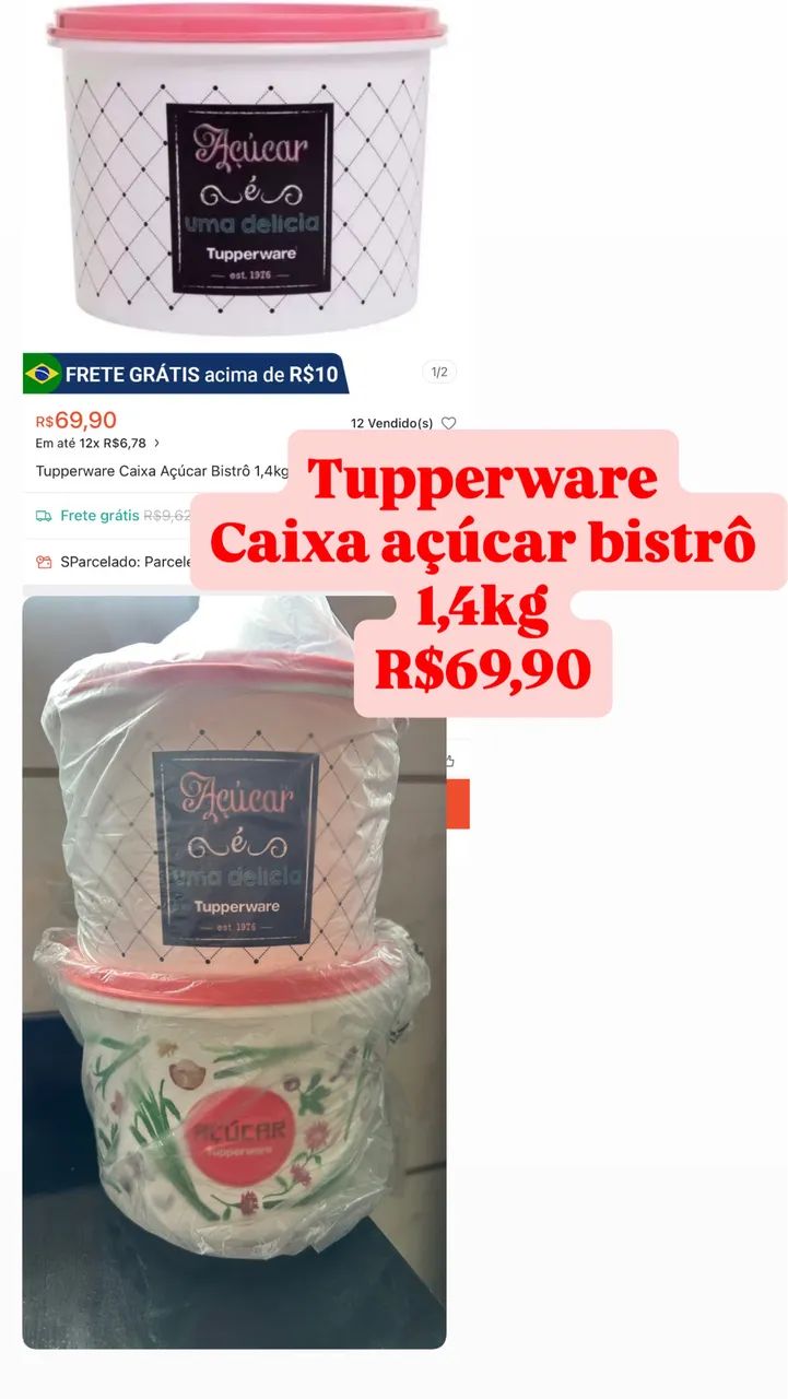 Tupperware açúcar bistrô e floral 