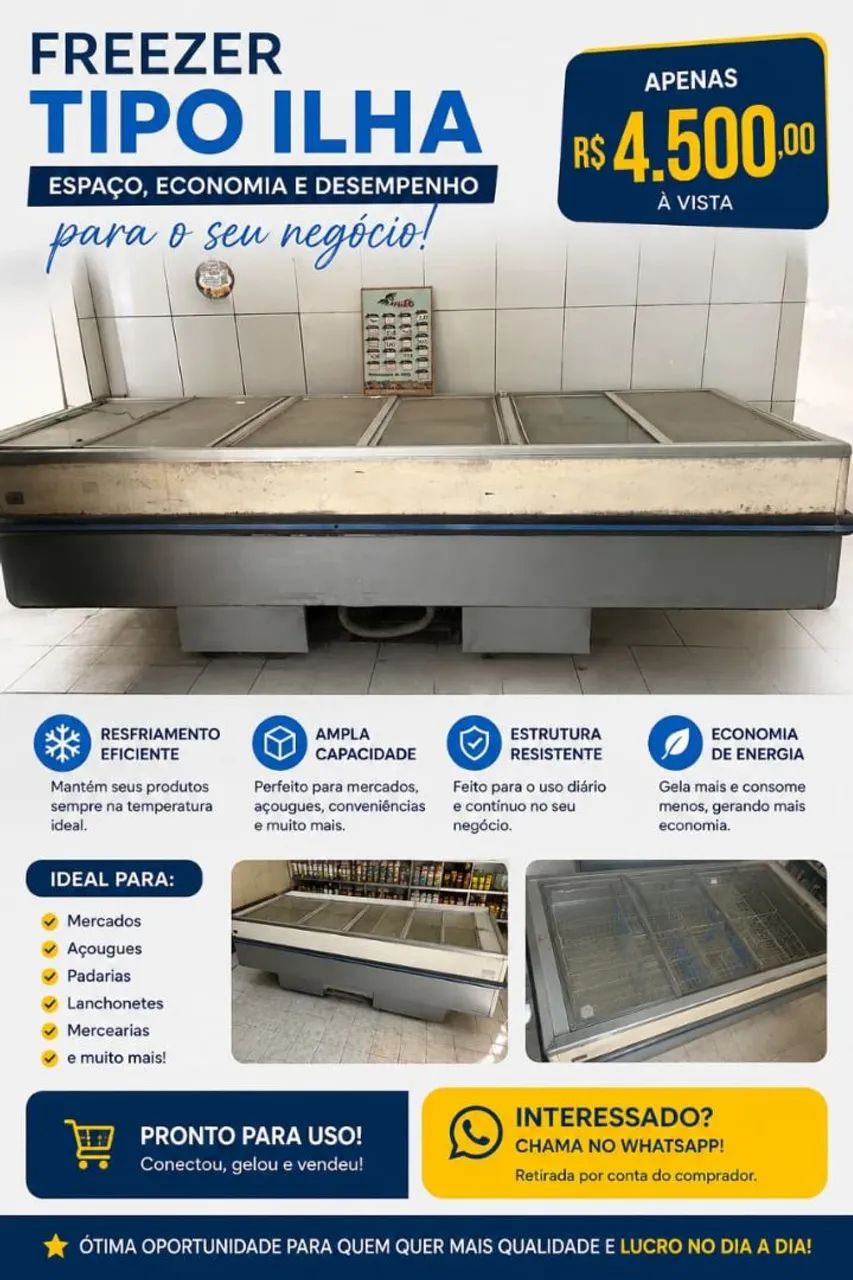 Freezer tipo ilha 