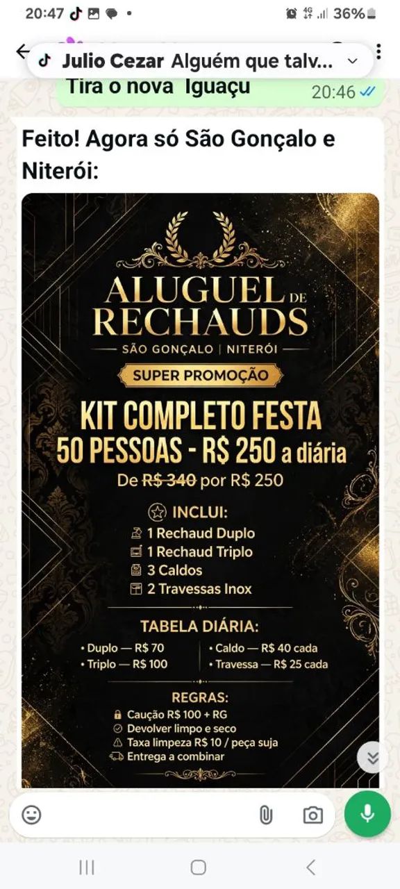 Festa aluguel 