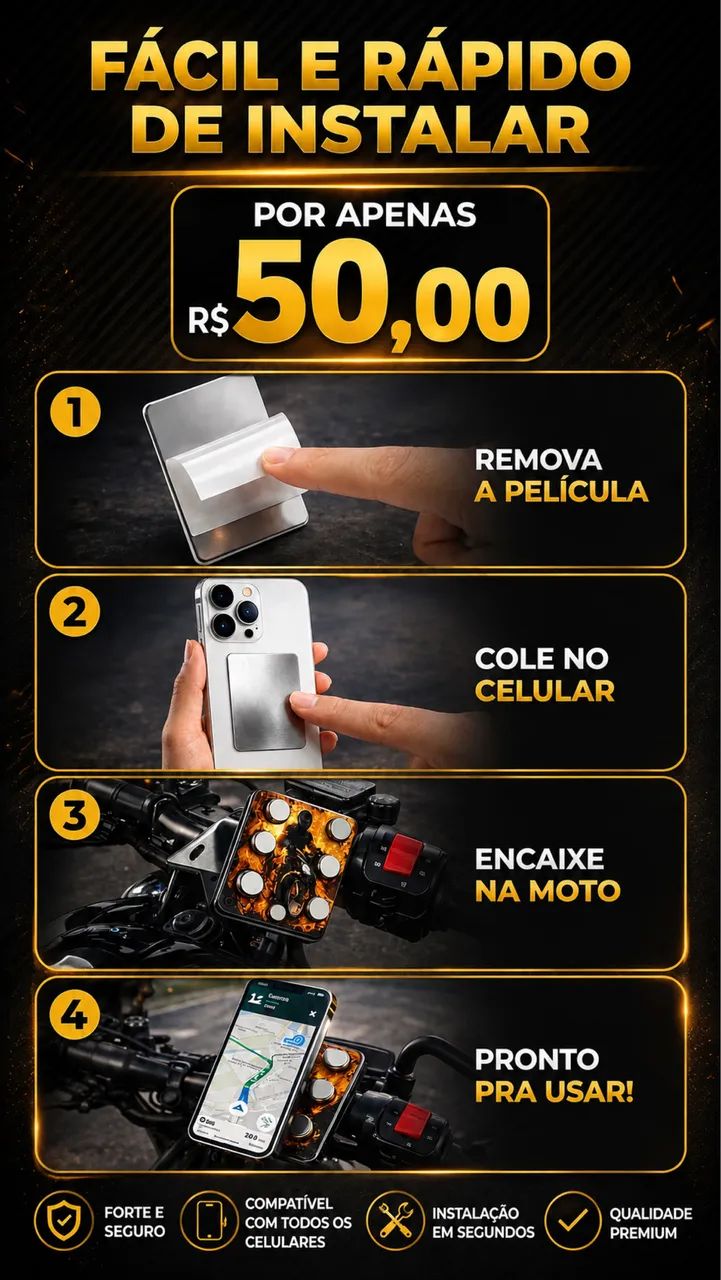 Suporte magnético para moto