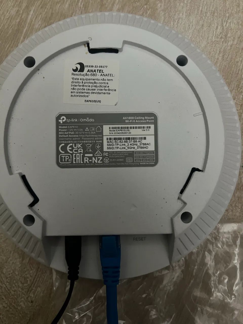 Access Point TP-Link Omada EAP610 Wi-Fi 6 AX1800 (Pra Sair Rápido)
