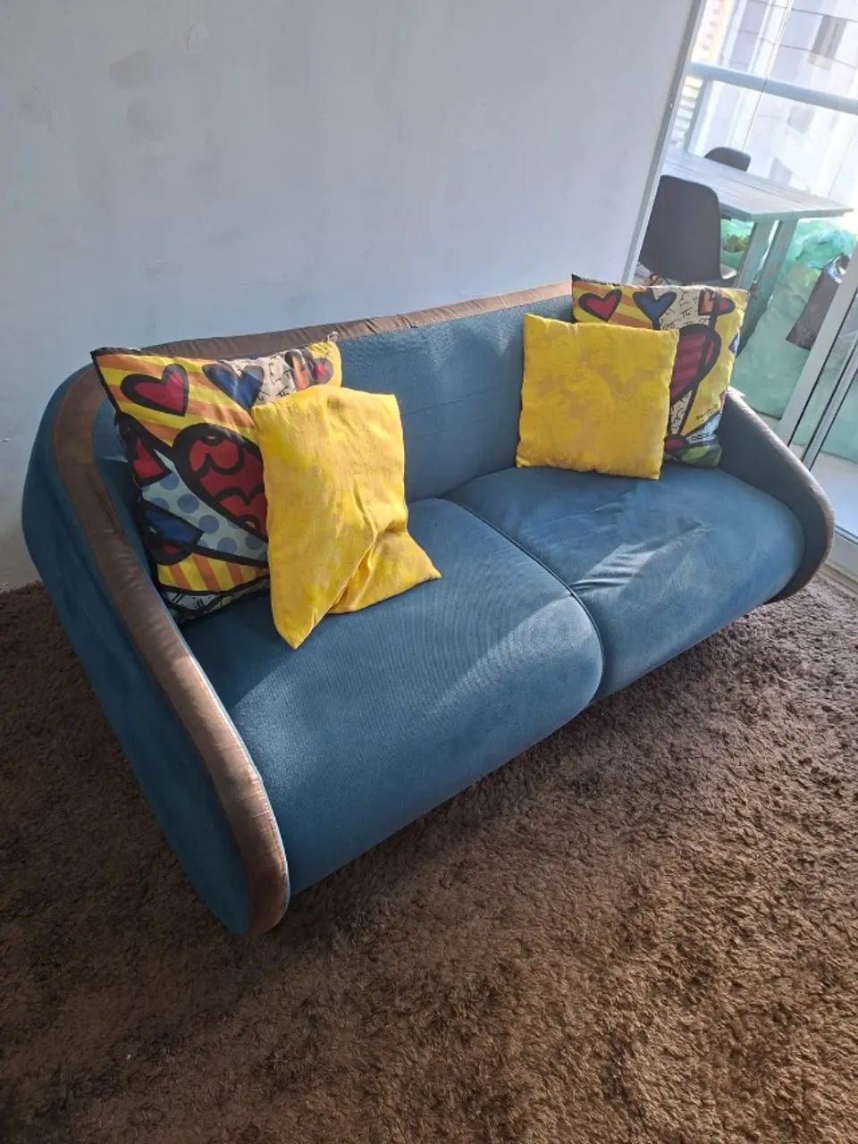 Sofá cama compacto azul, Sofá cama prático de montar e confortável  - Foto 3