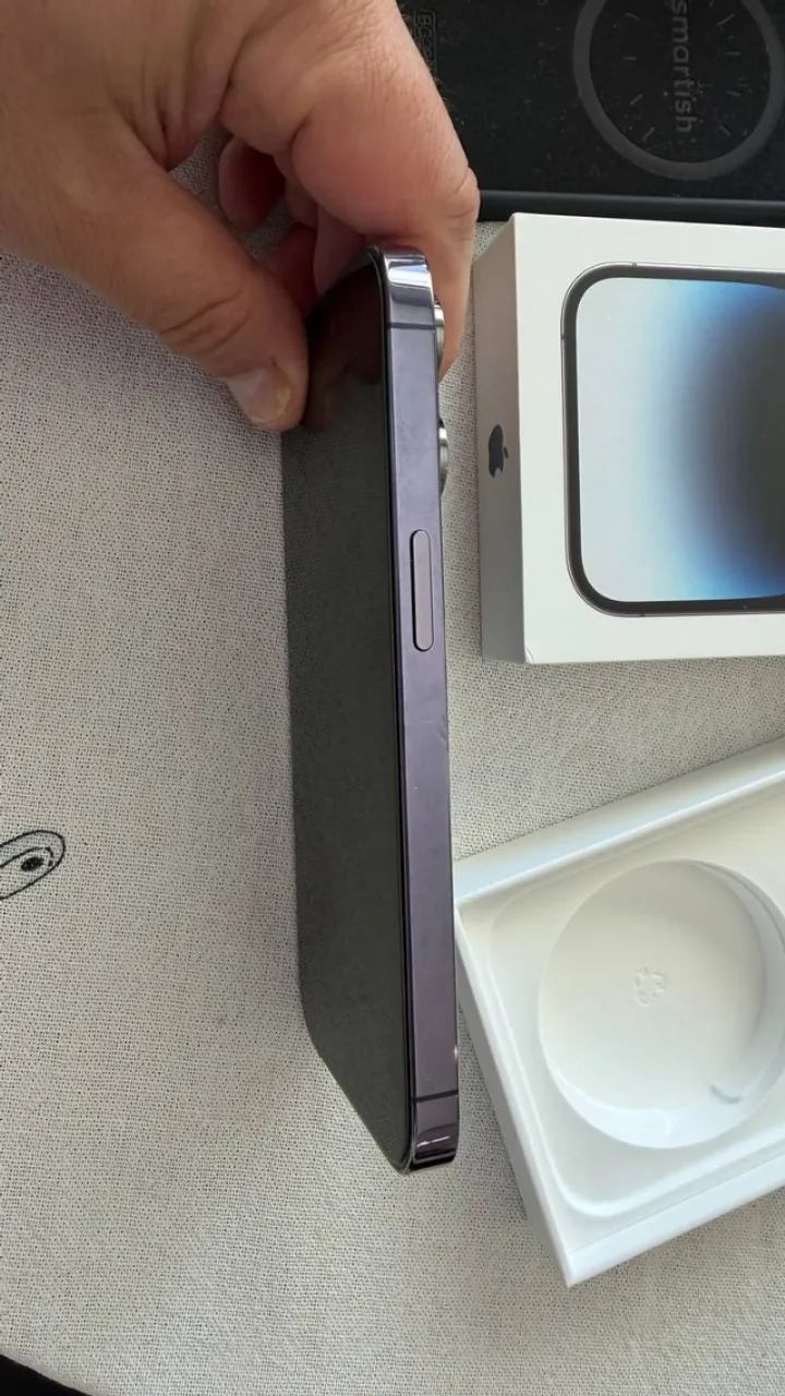 iphone 14 pro 512gb esim roxo na caixa - impecável - Foto 5
