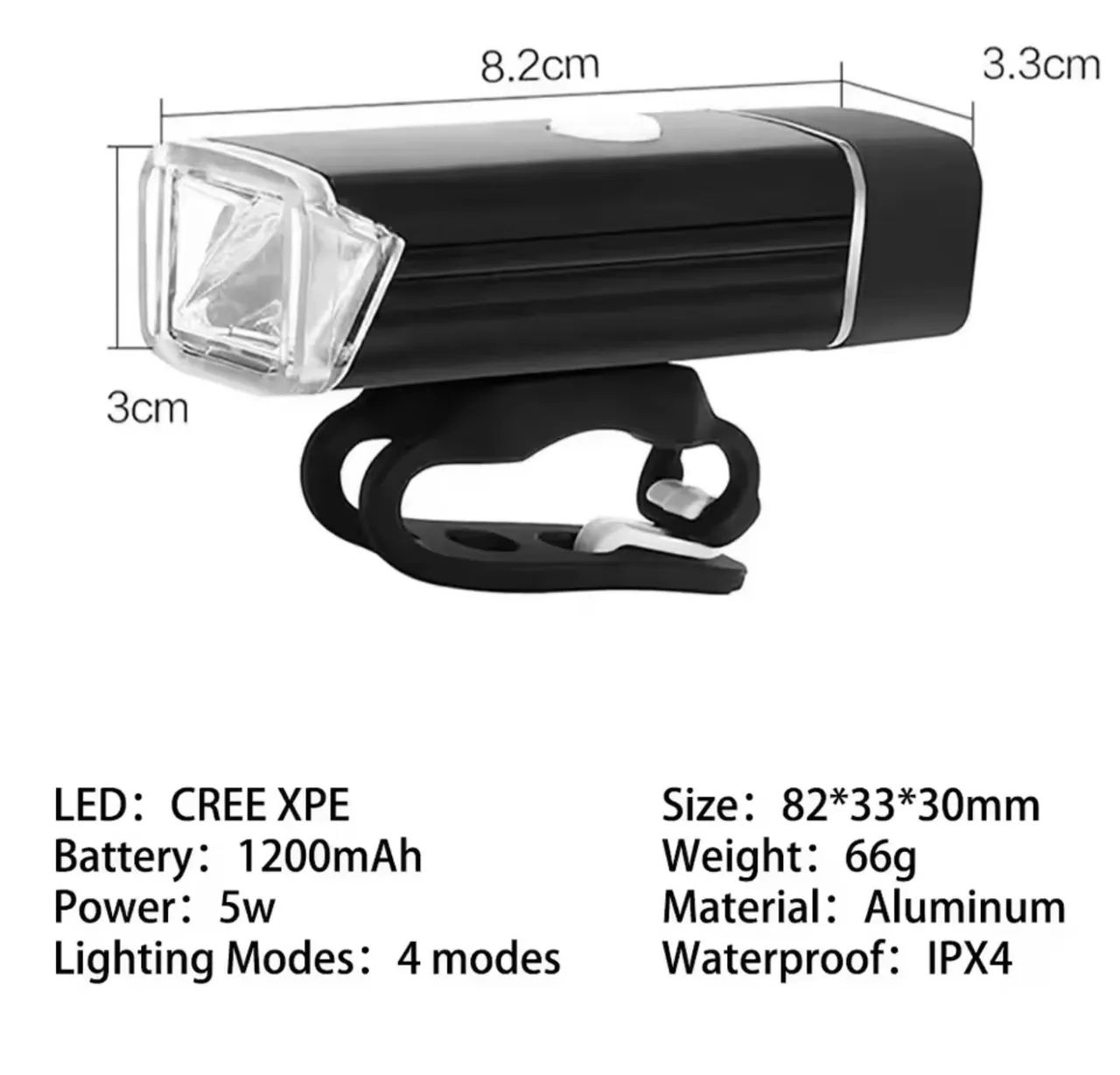 Lanterna Led Frente Machfally 180 Lúmens 4 Funções USB Recarregável - Foto 6
