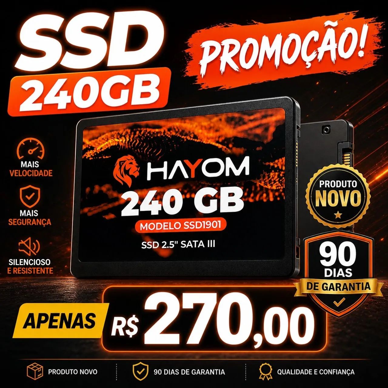 SSD 240GB Sata Novo Notebook e Computador