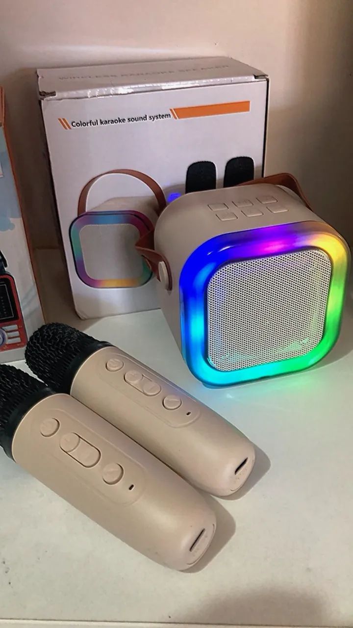 Caixa de Som Karaokê Portátil Rgb, Microfone/efeito de Voz - Foto 3