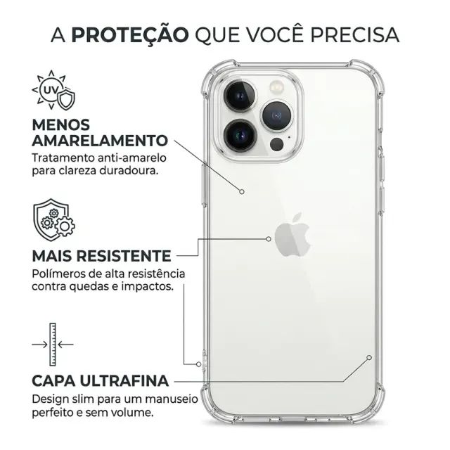 Capinha Transparente Premium para iPhone (Vários Modelos) - Nova - Foto 2