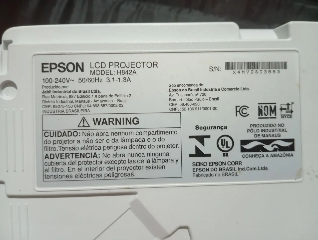 Projetor Epson modelo H842A - Foto 4