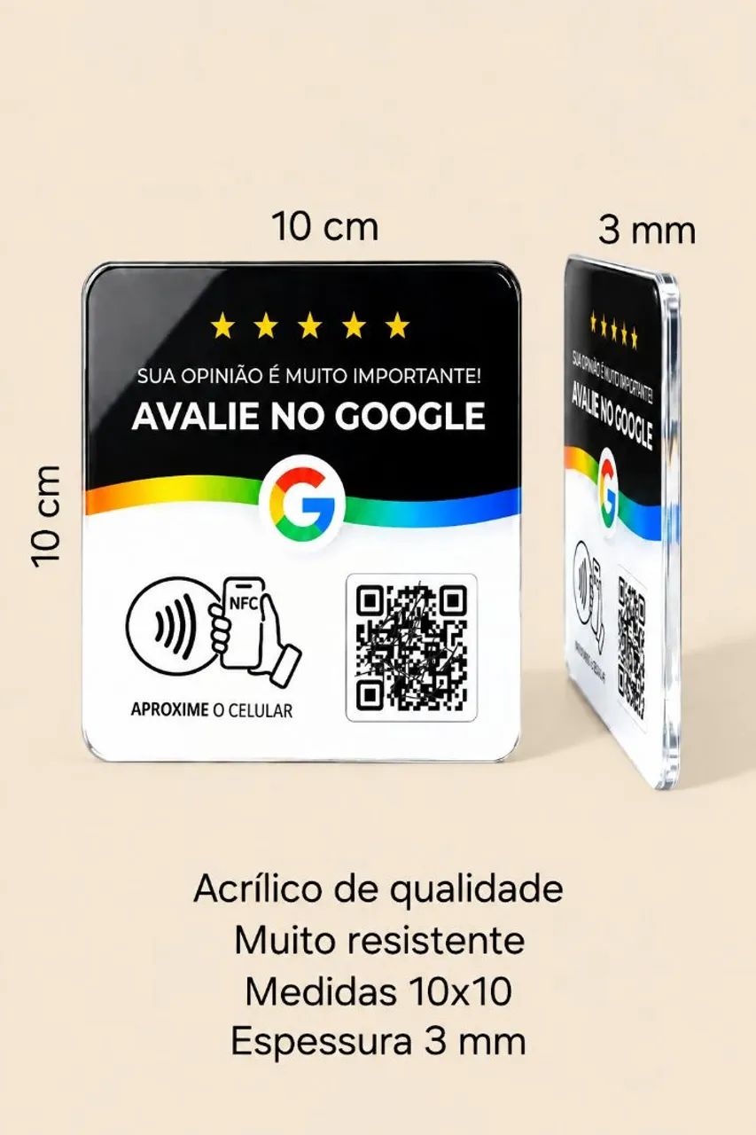 Seja Vendedor Placa Google Avaliação NFC e QR CODE DINAMICO - Foto 2