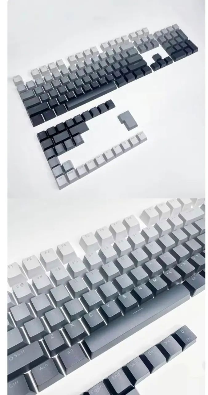 Keycaps em pbt double shot degradê cinza - Foto 2