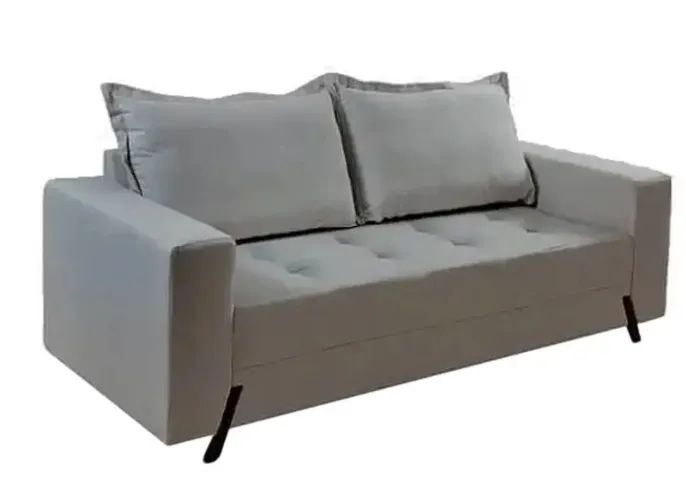 SOFÁ LIVING ASTRA 198CM 3 LUGARES EM VELUDO COM ALMOFADAS SOLTAS - Foto 5