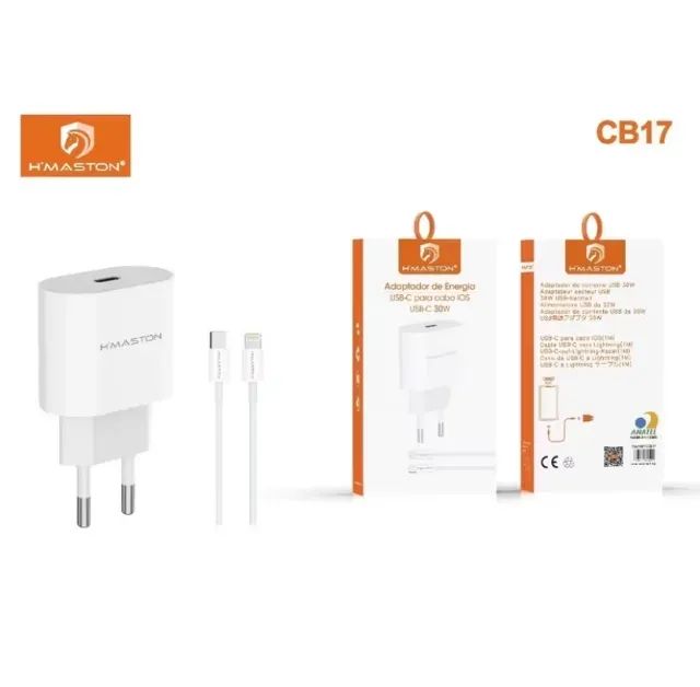 Carregador de iPhone Turbo Completo Hmaston ultra Rápido 30W - Cabo+Fonte - Foto 2