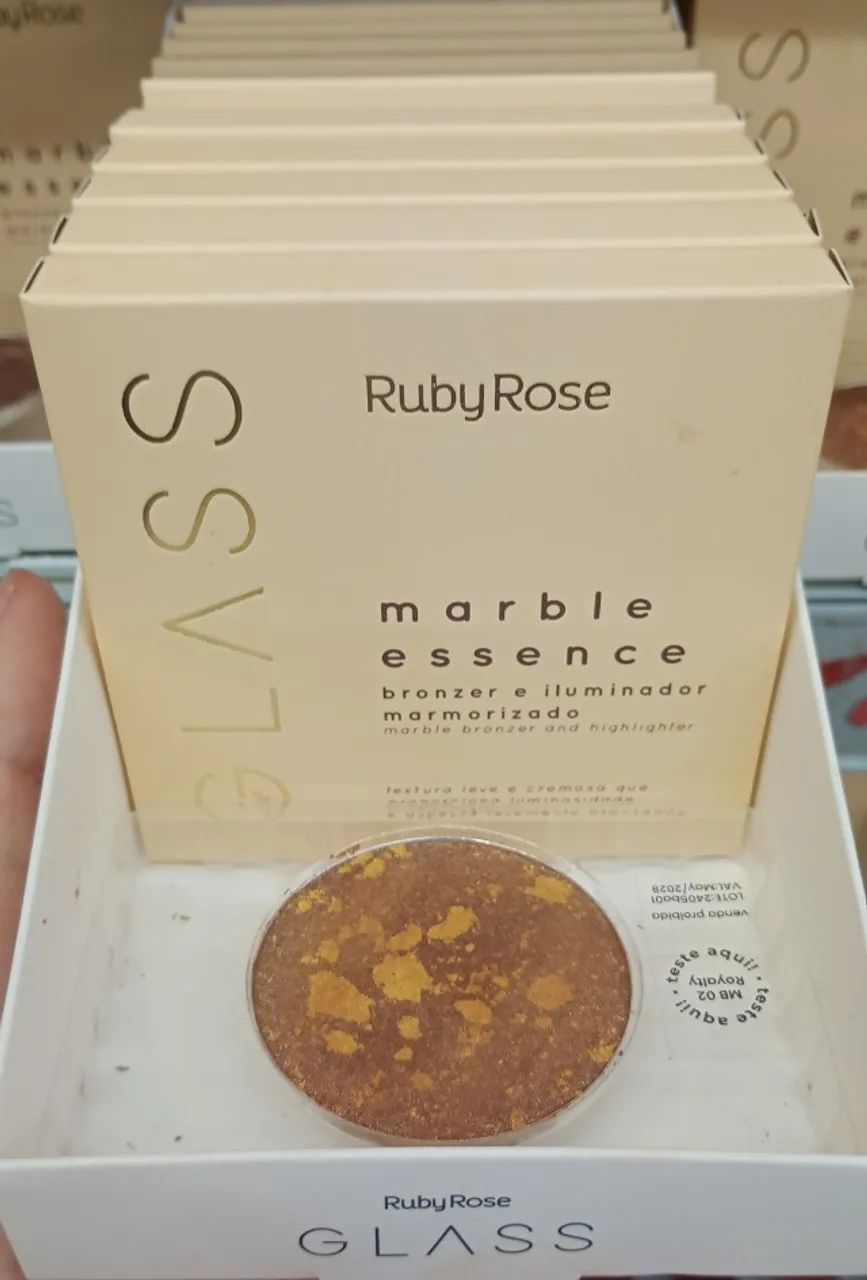 Bronzer e iluminador marmorizado marble linha glass Ruby rose tom 1 e tom 2 - Foto 2