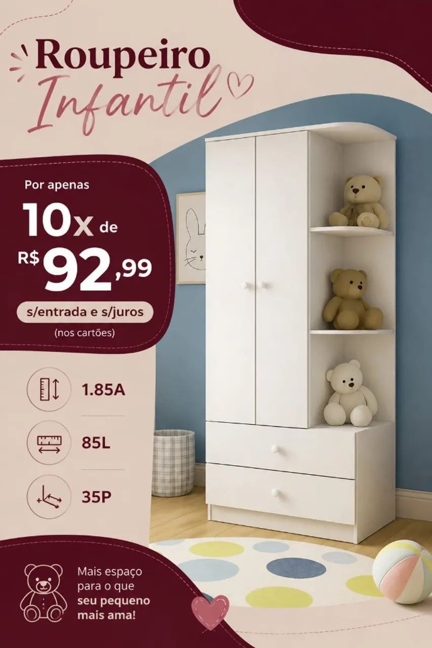 ROUPEIRO INFANTIL COM ENTREGA GRÁTIS