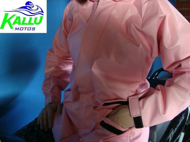 Conjunto de chuva capa de chuva feminina rosa - Foto 3