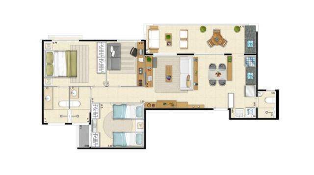 Terramaris Condominio Clube / 79m² com 3 quartos sendo 1 suite em Ponta Negra - Foto 2