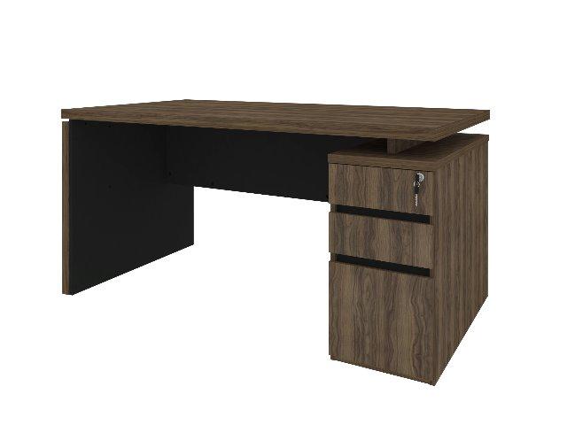 Artany Moveis Mesa Gerencia com Gavetas Y37 cor Nogal - Foto 3
