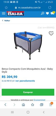 Vendo berço desmontável com mosqueteiro