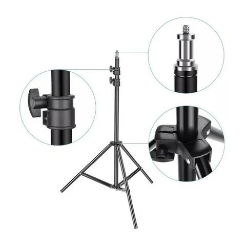 Tripé Profissional Para Iluminação MTG-2020A Tomate Suporte Luz Ring Light Alumínio 2 Mt